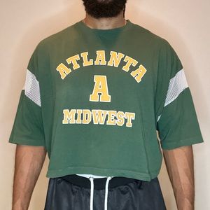 ASOS Oversized Cropped Shirt, Color: Yellow/Green, Size L